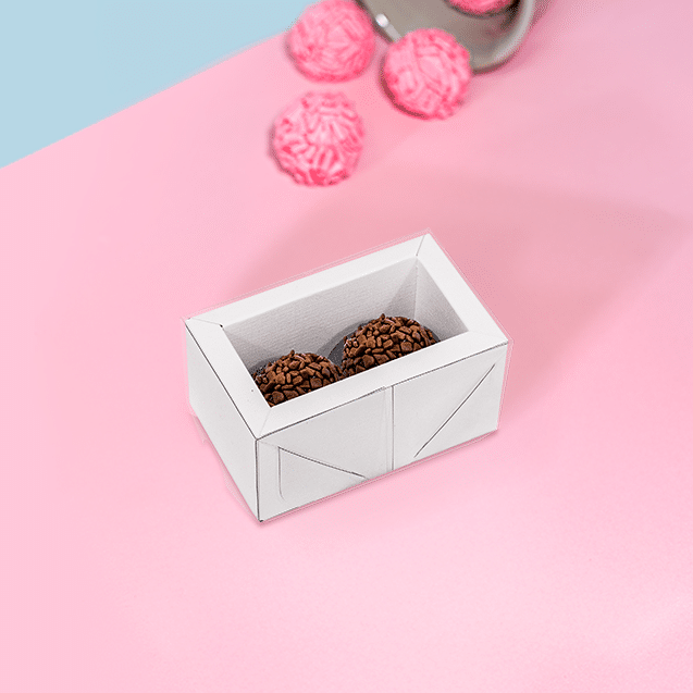 Caixa Alta com Moldura 2 Doces Branca – Branco