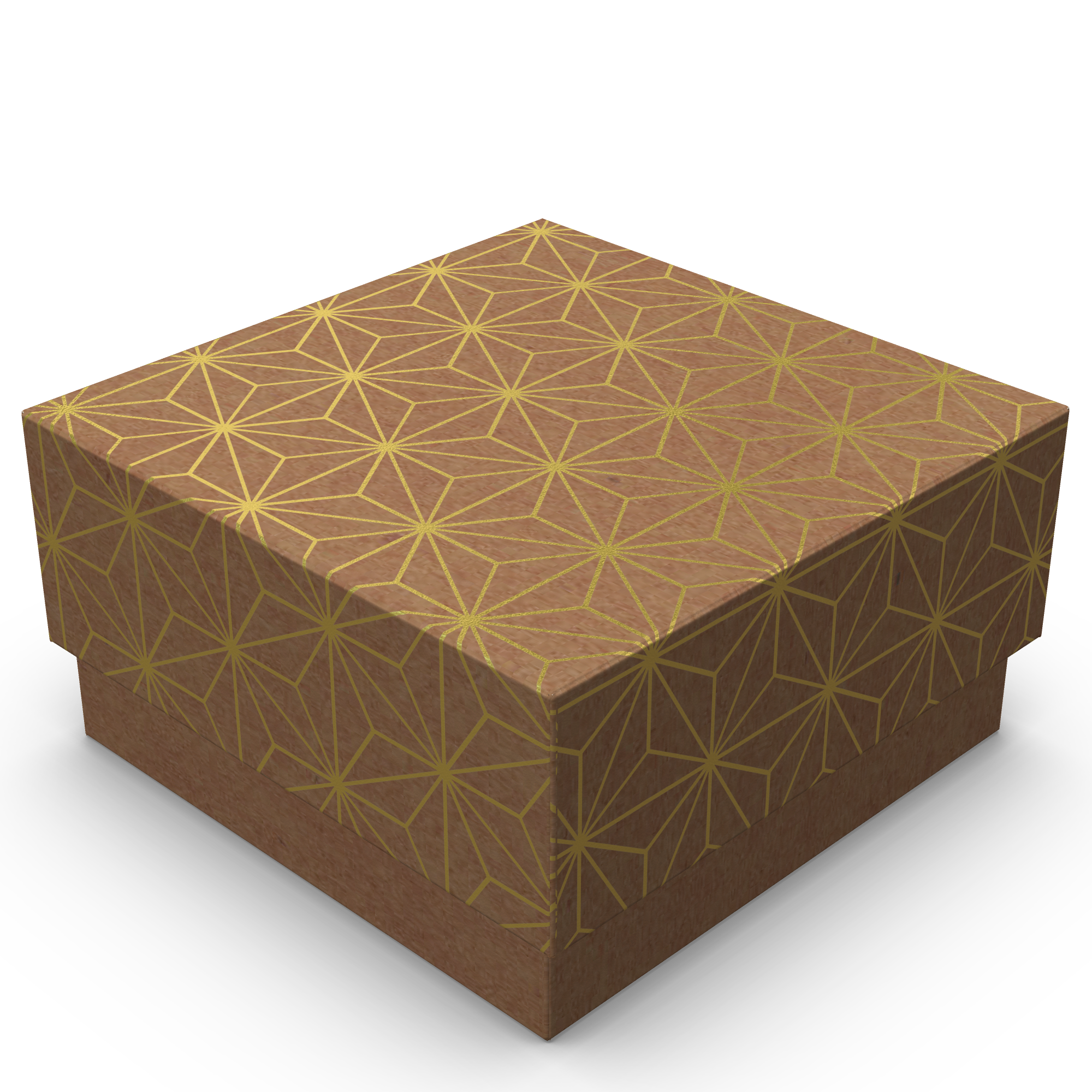 Mini Caixa Quadrada – P – Kraft com Ouro