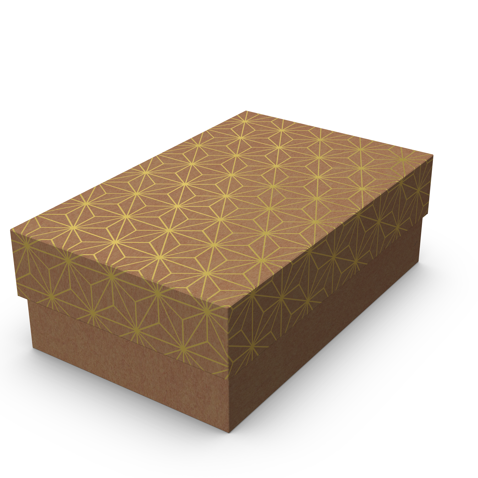 Caixa Petit Retangular – P – Kraft com Ouro