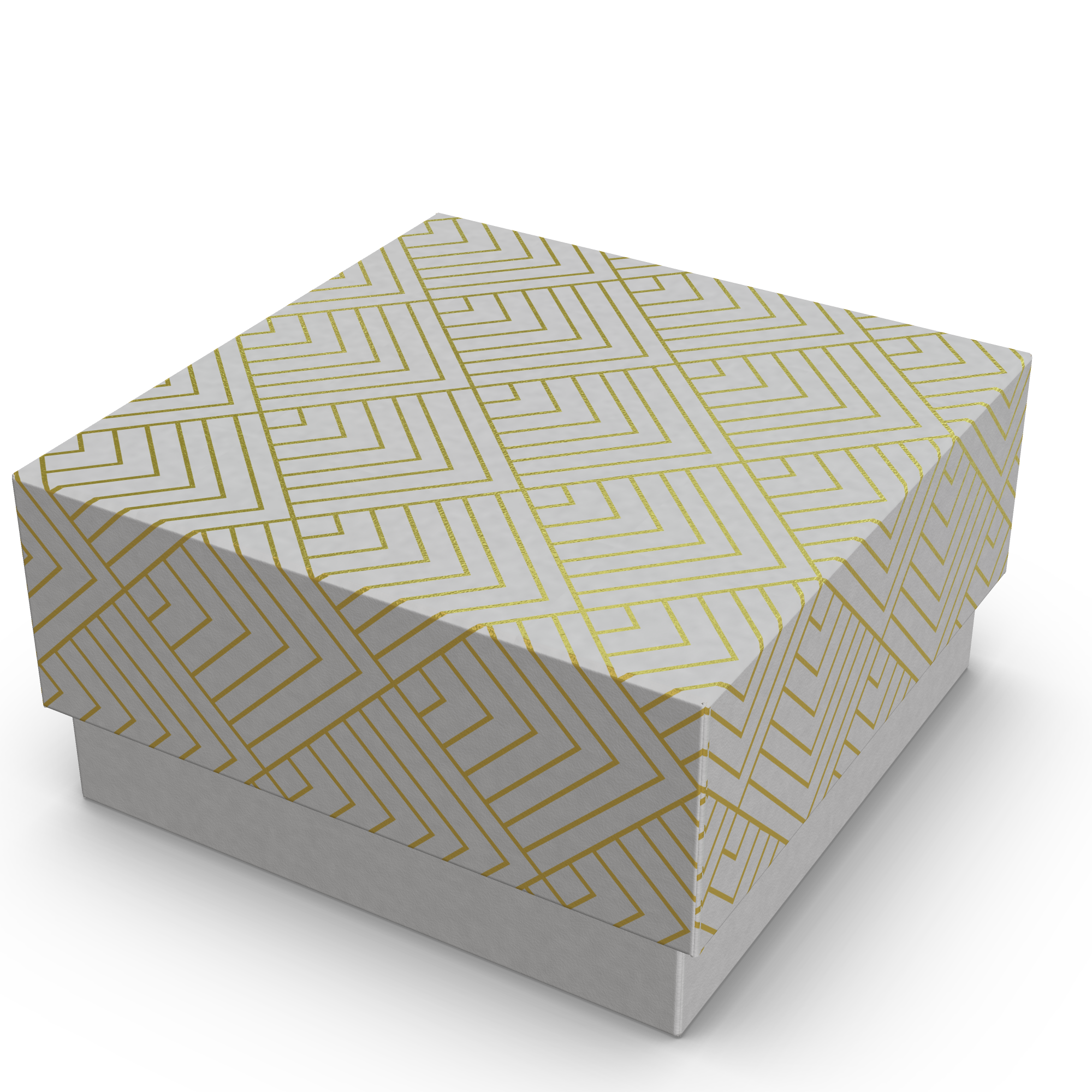 Mini Caixa Quadrada – P – Branco com Ouro