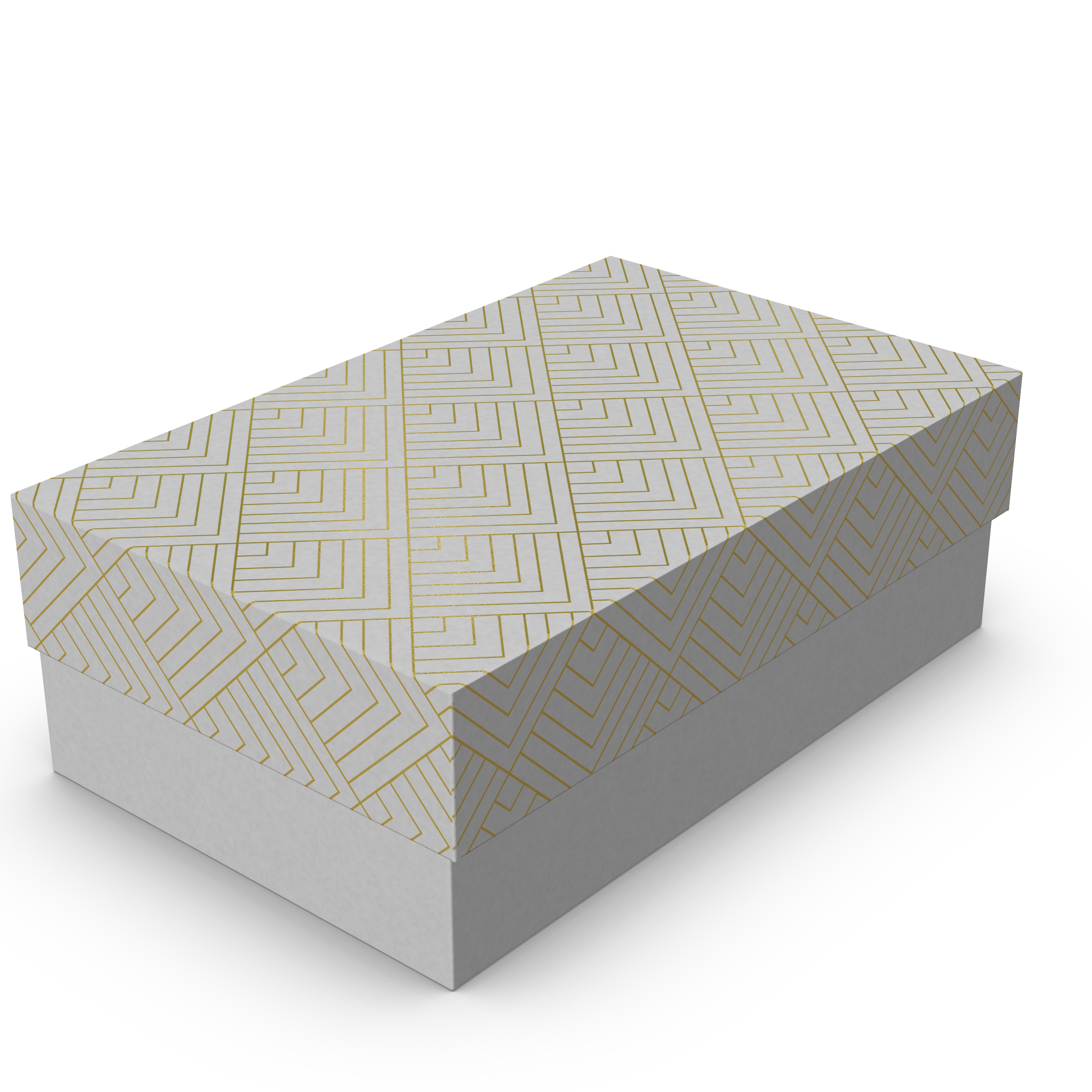 Caixa Petit Retangular – P – Branco com Ouro