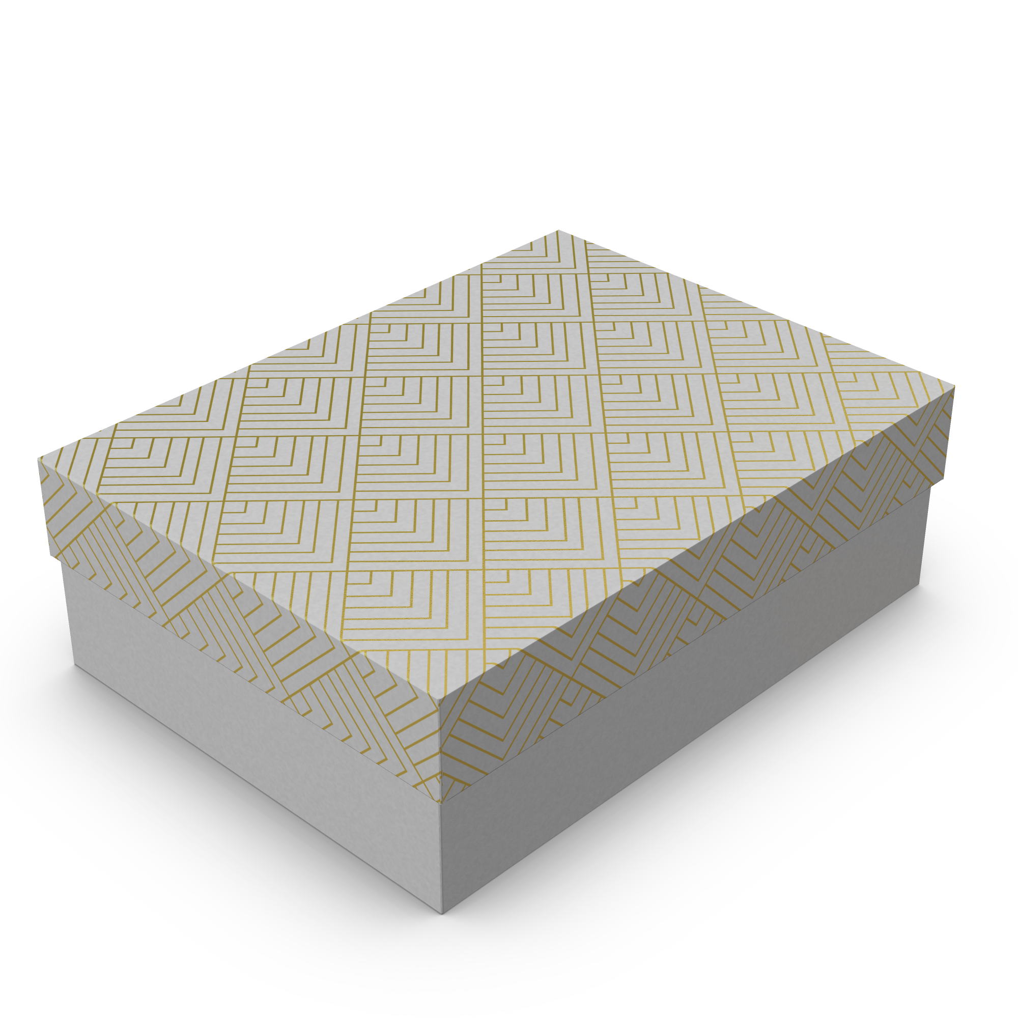 Caixa Petit Retangular – M – Branco com Ouro