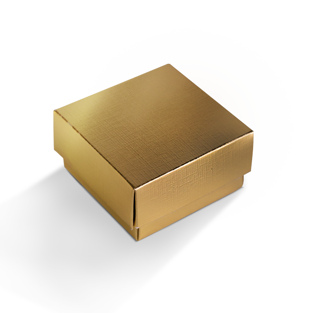 Mini Caixa Quadrada Laminada Ouro P