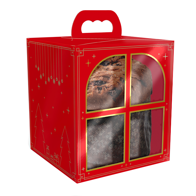 Caixa Mini Panetone Janela com Alça