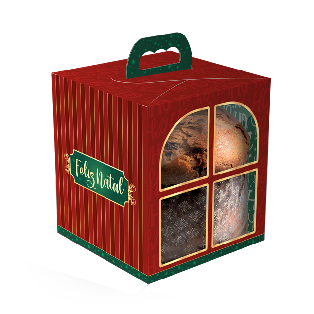 Caixa Mini Panetone Janela com Alça
