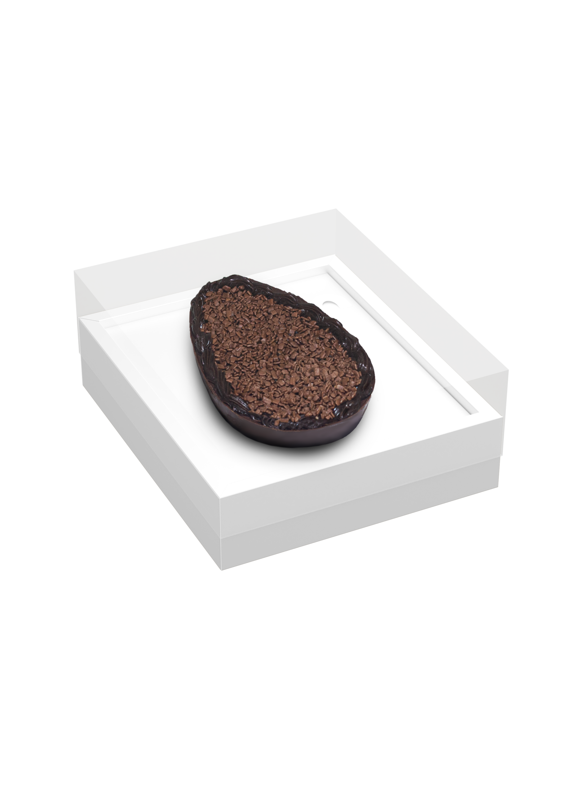 Caixa para Ovo de Colher com Moldura Ajustável 250/350g Branco