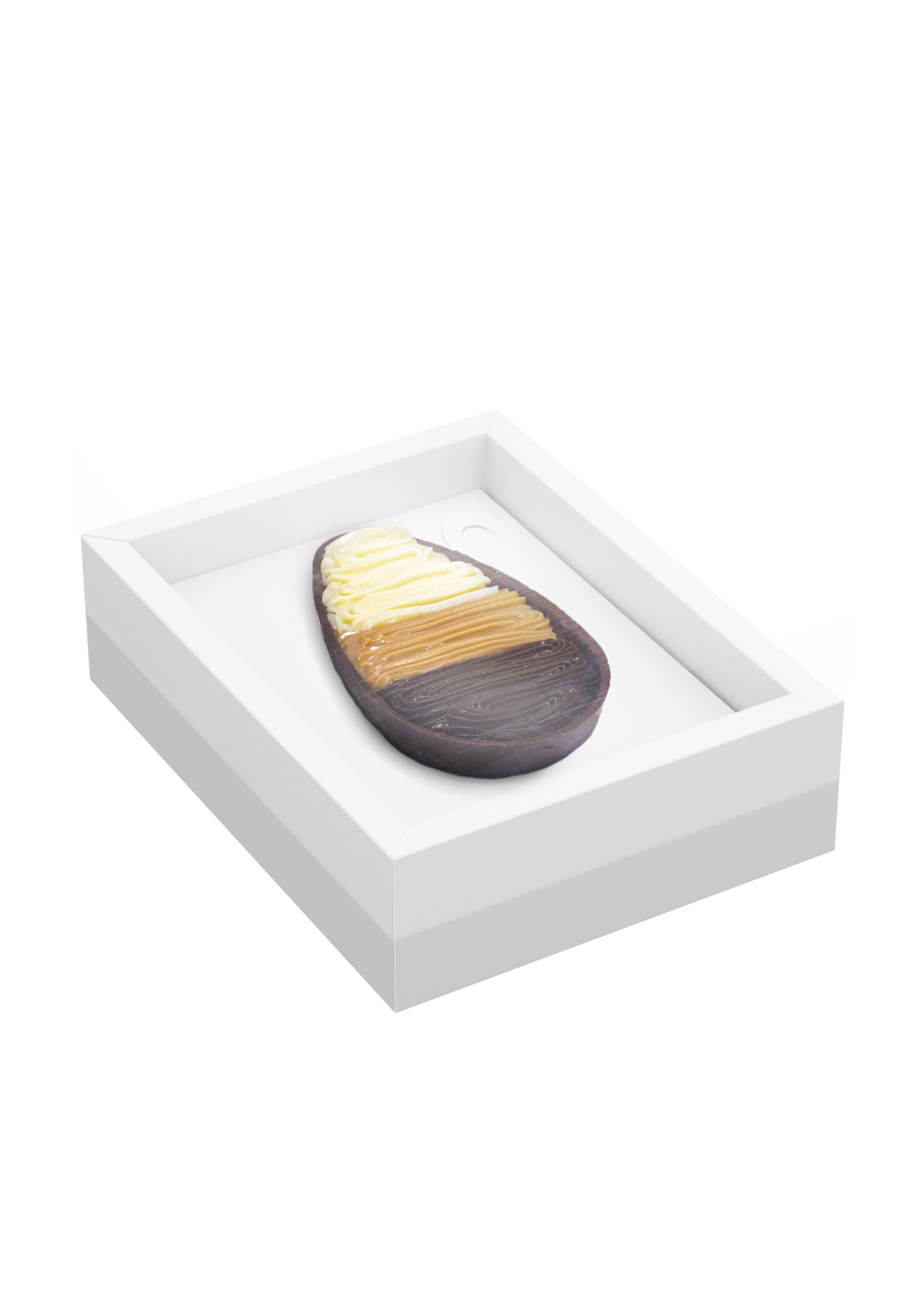 Caixa para Ovo de Colher com Moldura Ajustável 150/250g Branco