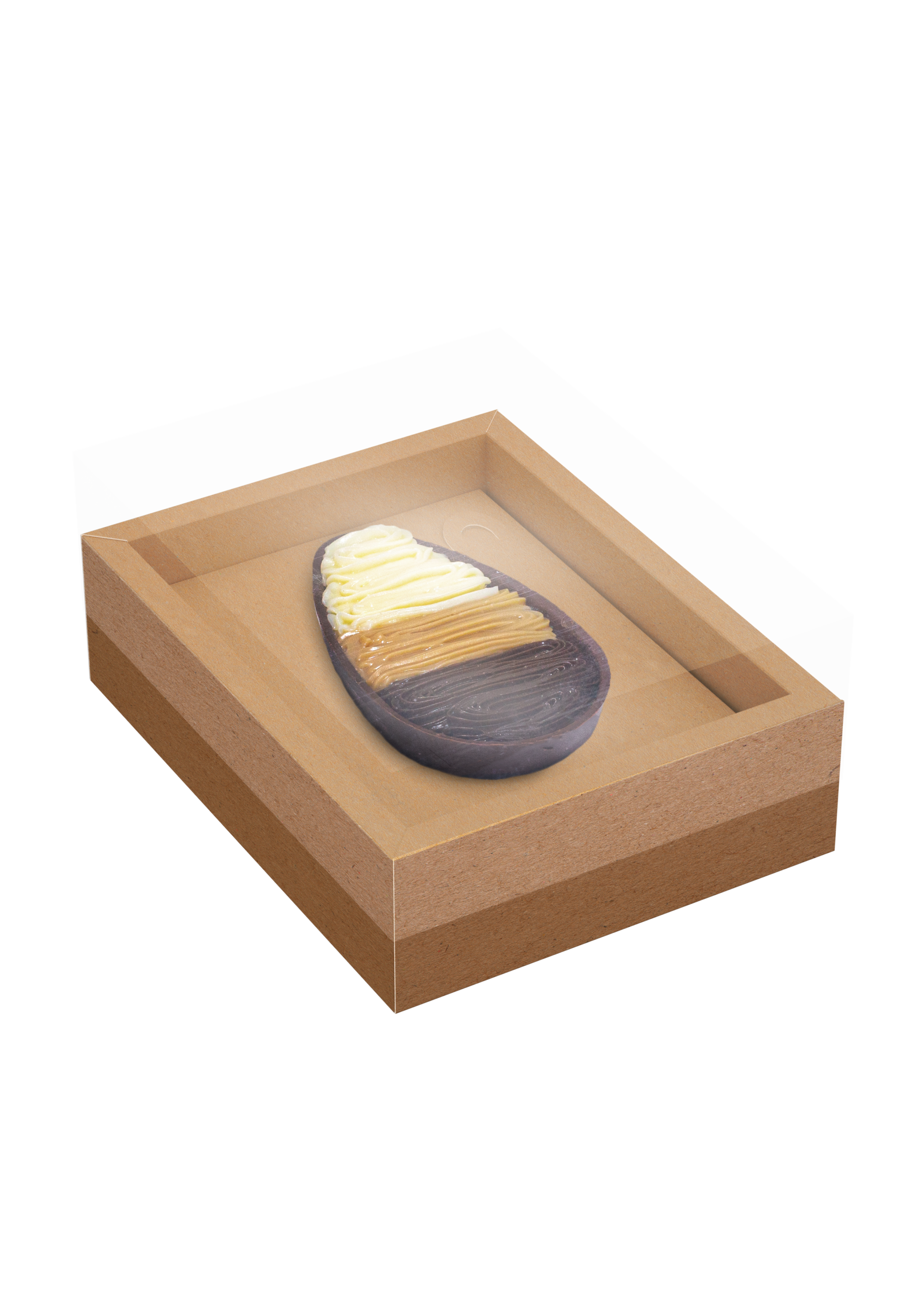 Caixa para Ovo de Colher com Moldura Ajustável 150/250g Kraft