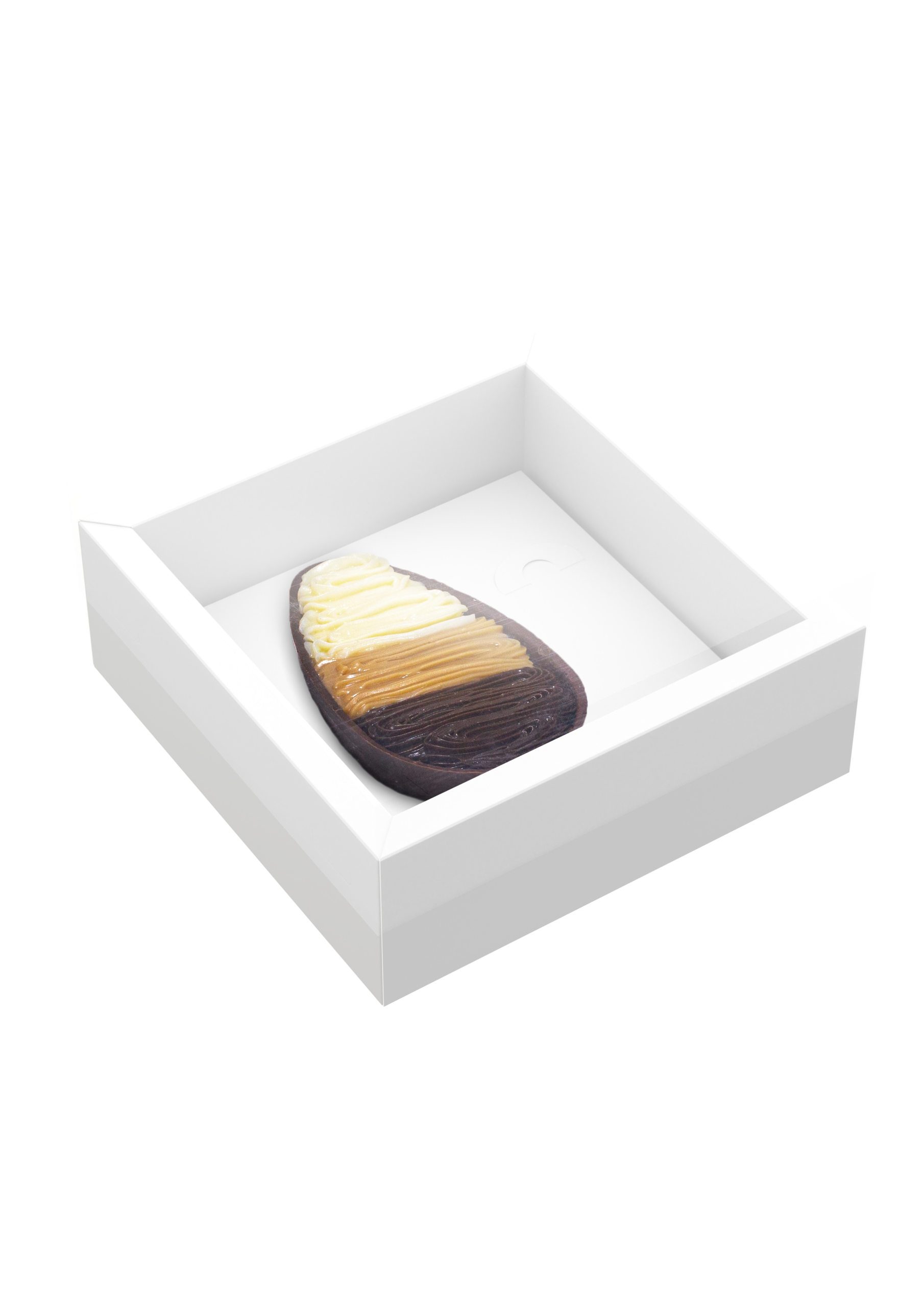 Caixa para Ovo de Colher com Moldura Ajustável 100g/150g Branca