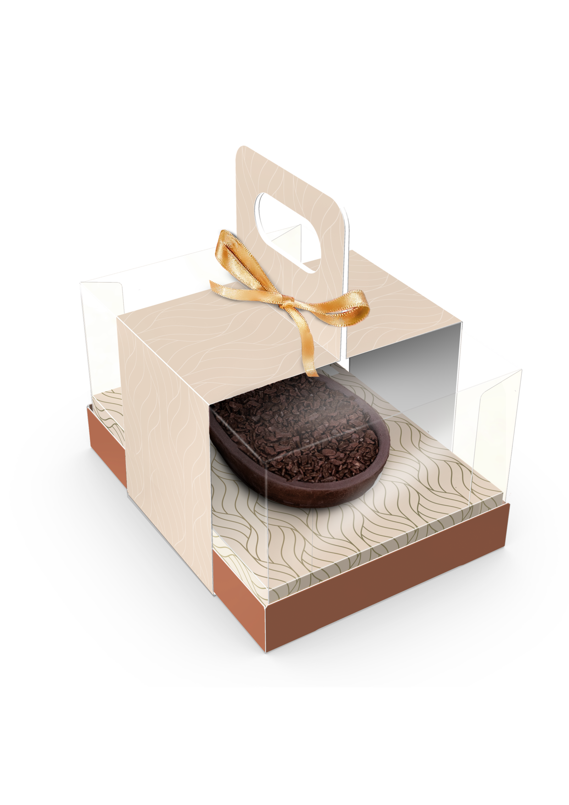 Caixa Ovo de Colher Clássica Ajustável com Cinta 150/250g Caramelo/Marrom