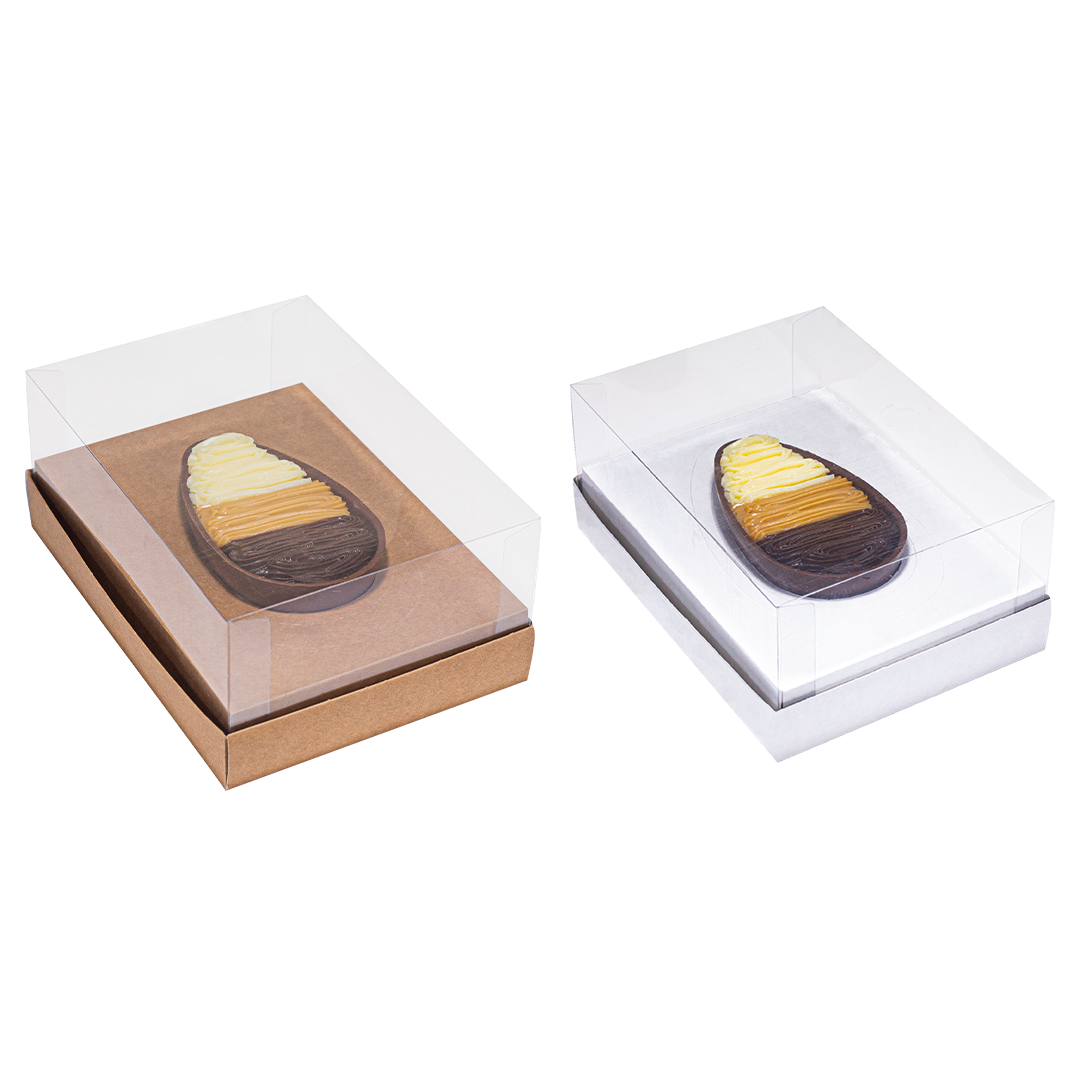 Caixa Ovo de Colher Clássica Ajustável 150/250/350g Dupla Face Off White/Kraft