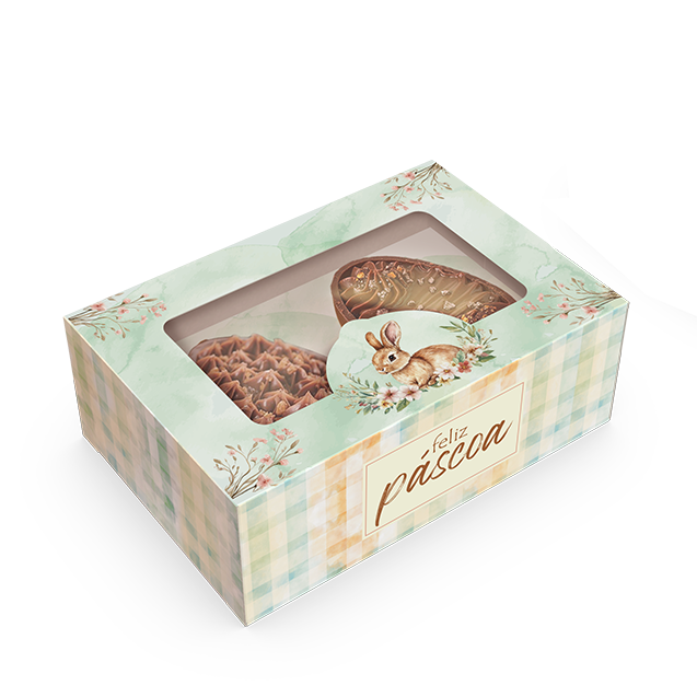 CAIXA GAVETA P/ 2 MINI OVOS 50G OU COELHO DE CHOCOLATE