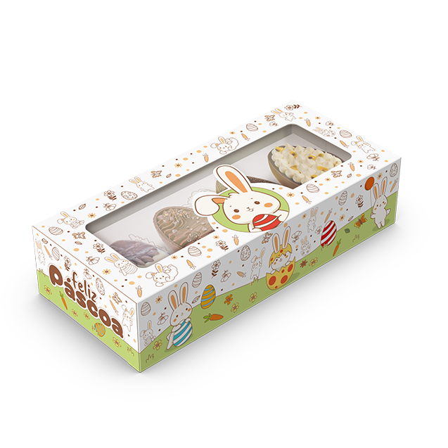 CAIXA GAVETA P/ 4 MINI OVOS 50G OU COELHO DE CHOCOLATE