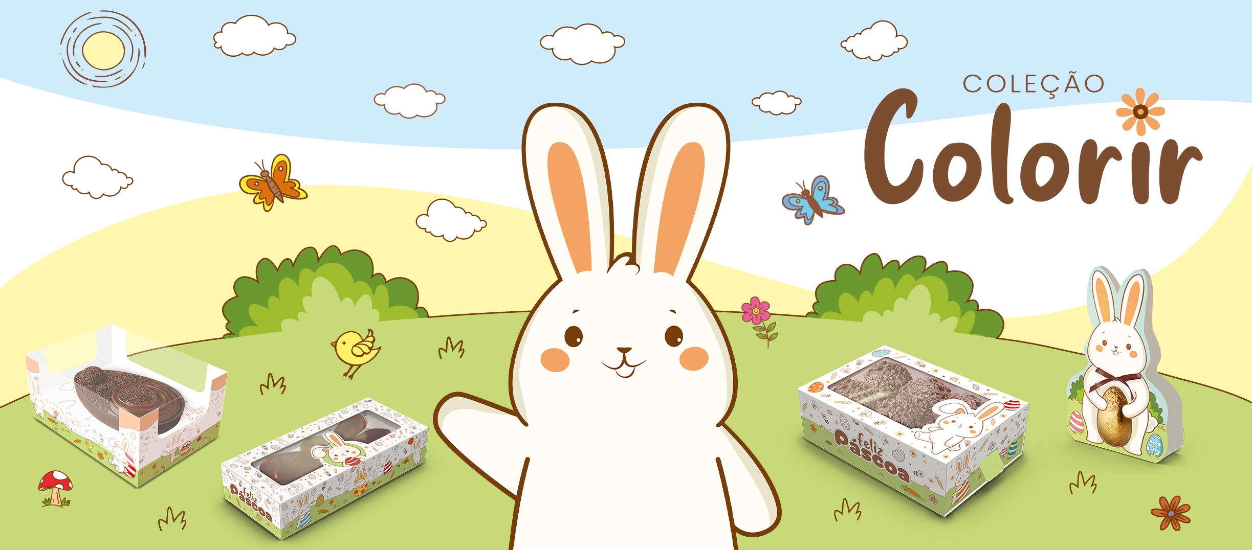 Banner Páscoa Colorir