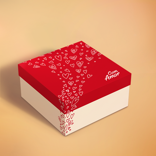 Caixa Presente Quadrada com Tampa P