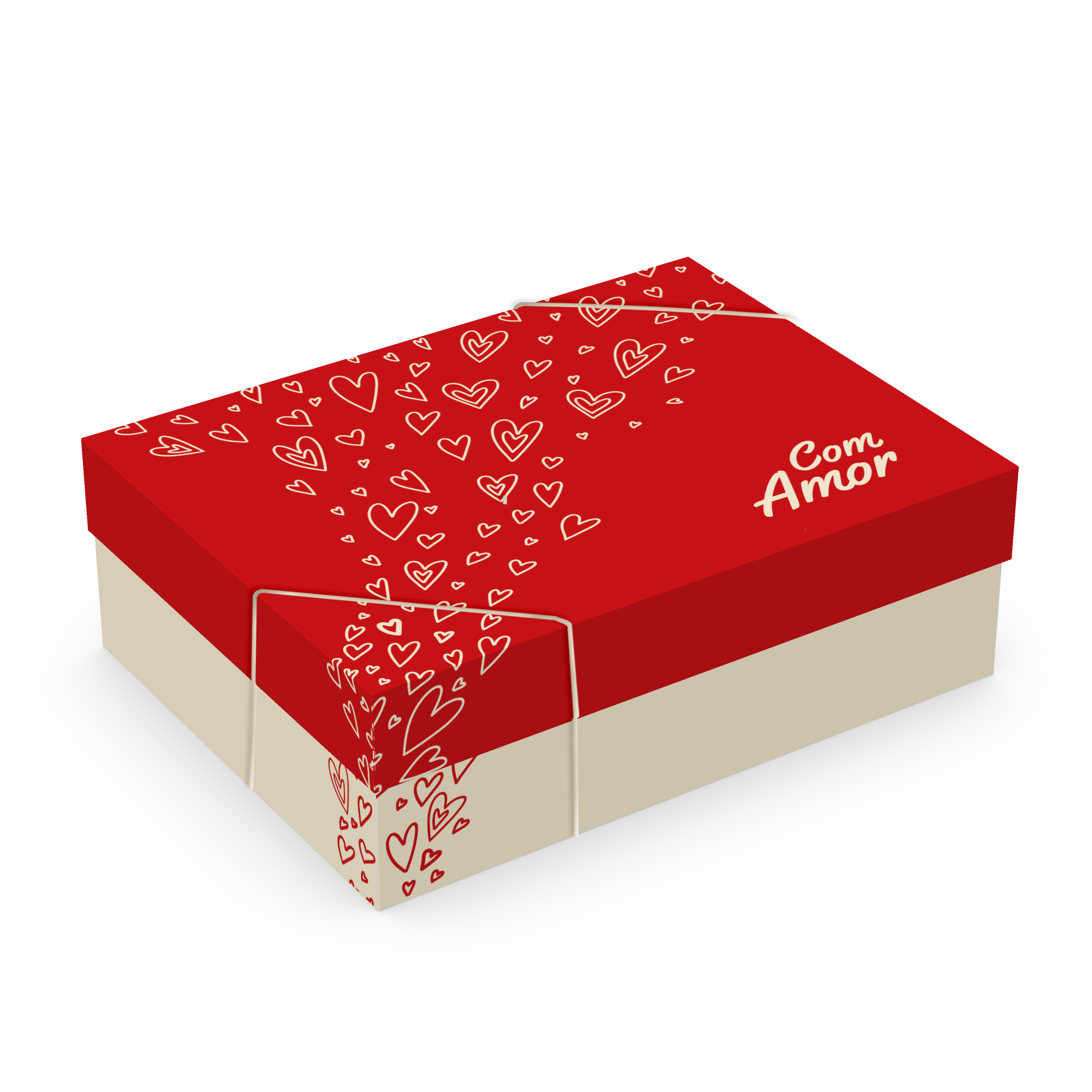 CAIXA PRESENTE RETANGULAR COM TAMPA E ELASTICO P