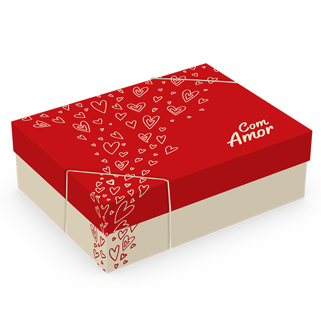 Caixa Presente Retangular com Elástico M – Suspiros de Amor