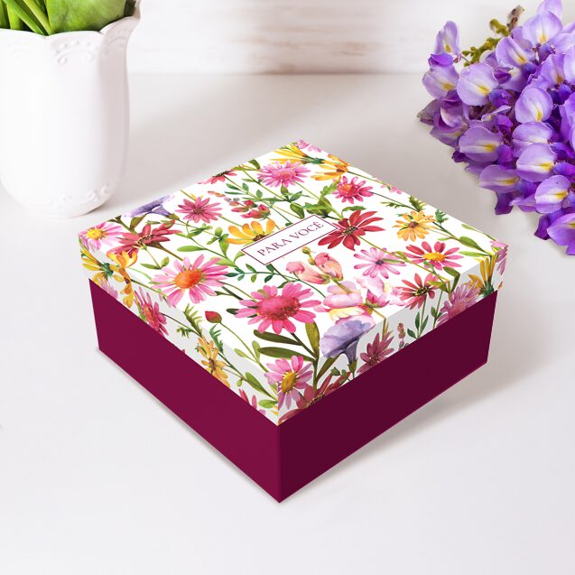 Caixa Presente Quadrada com Tampa P