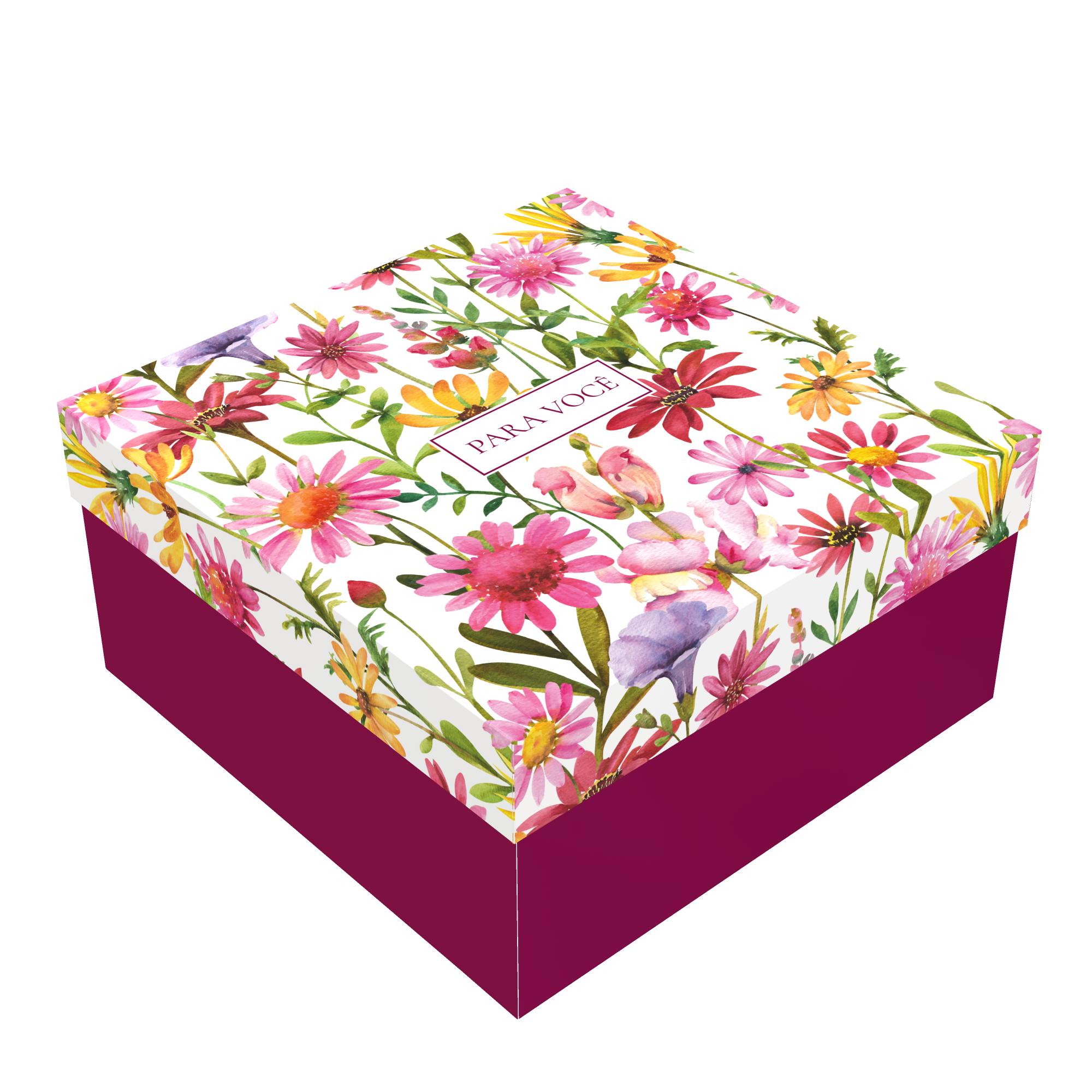 Caixa Presente Quadrada com Tampa P