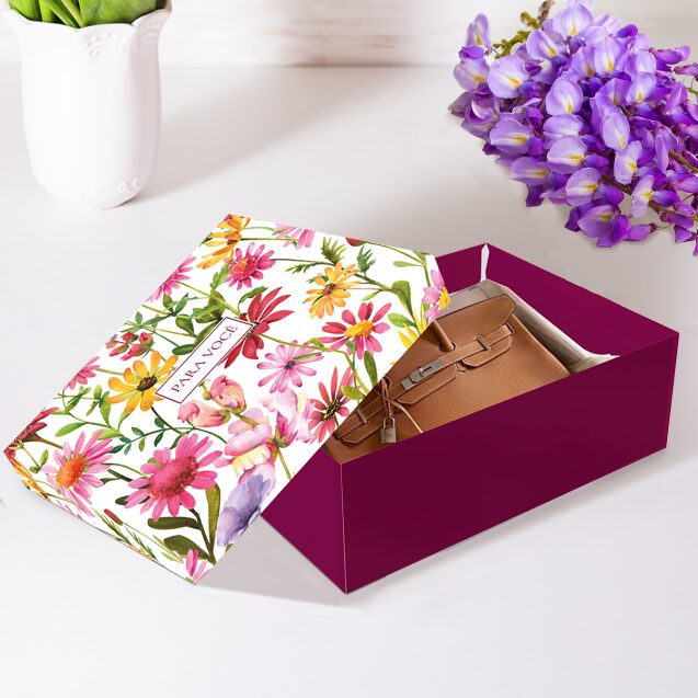 Caixa Presente Retangular Tampa e Elástico P