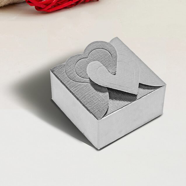 Caixa Coração (04 Doces) Prata