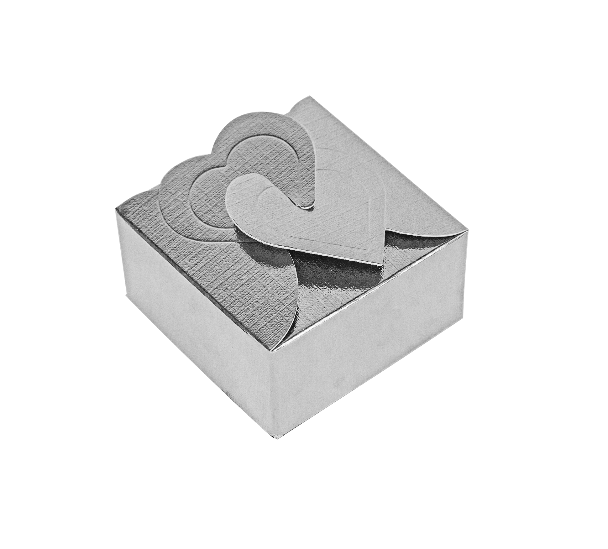 Caixa Coração (04 Doces) Prata