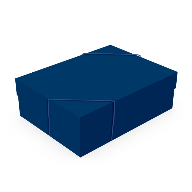 Caixa Presente Retangular com Elastico P – Azul