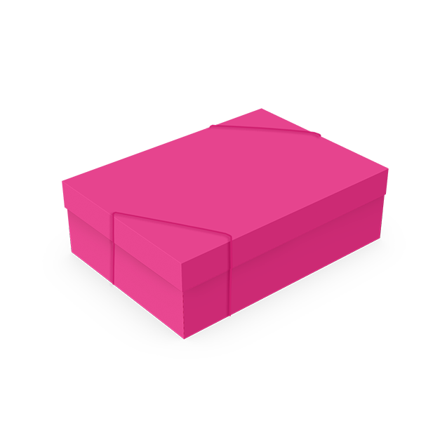 Caixa Presente Retangular Com Elástico M Rosa – Rosa