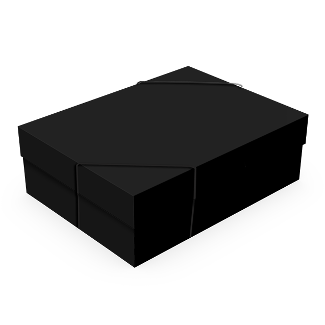 Caixa Presente Retangular com Elastico P – Preto