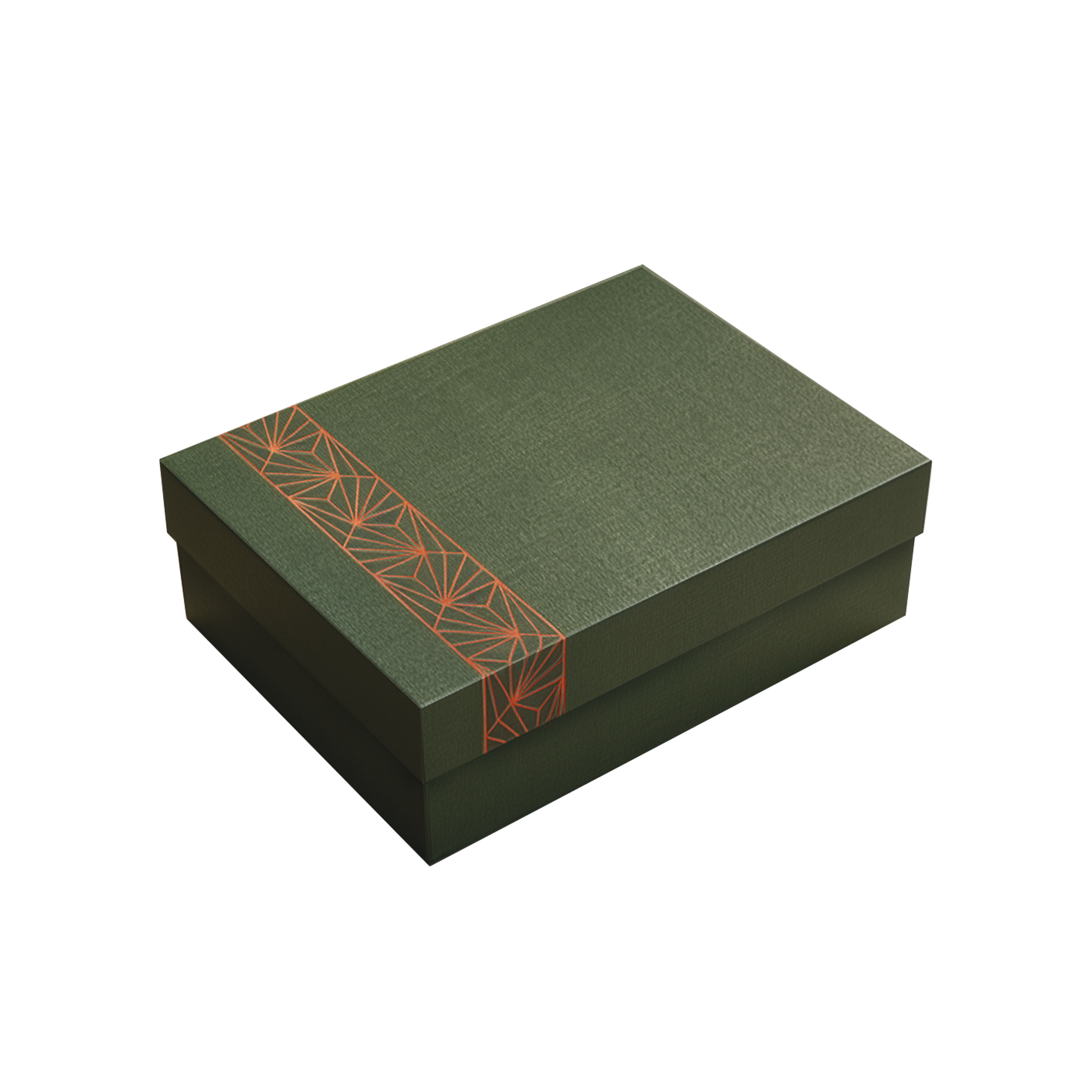 Caixa Petit Retangular M – Verde e Bronze