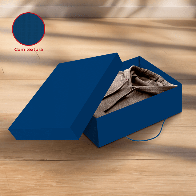 Caixa Presente Retangular com Elástico M – Azul