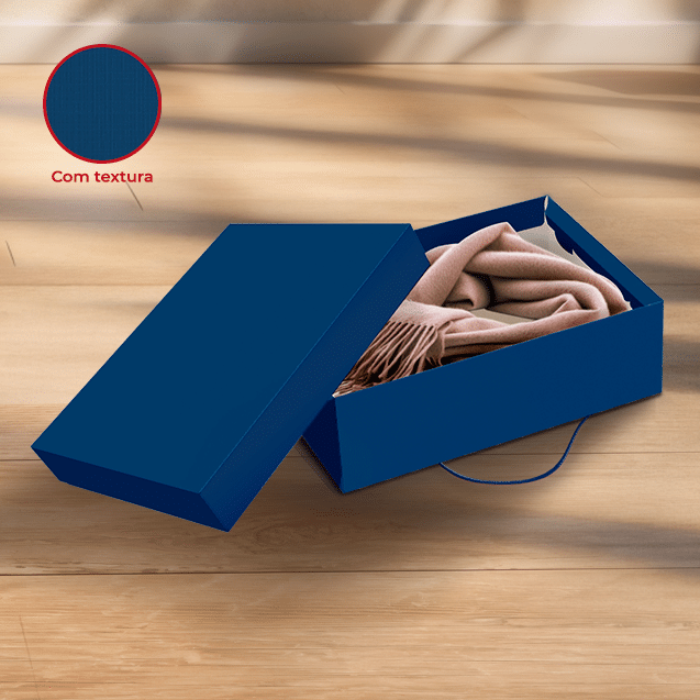 Caixa Presente Retangular com Elástico P – Azul