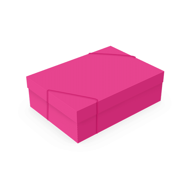 Caixa Presente Retangular Com Elástico M Rosa – Rosa