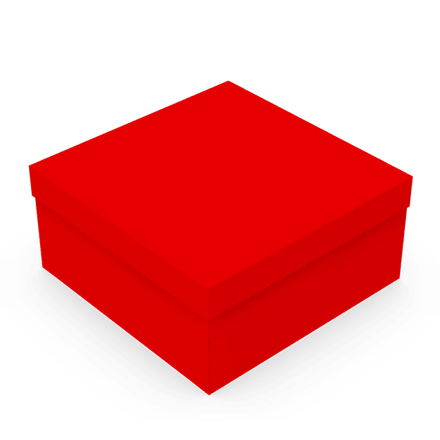 Caixa Presente Quadrada M Vermelha – Vermelho
