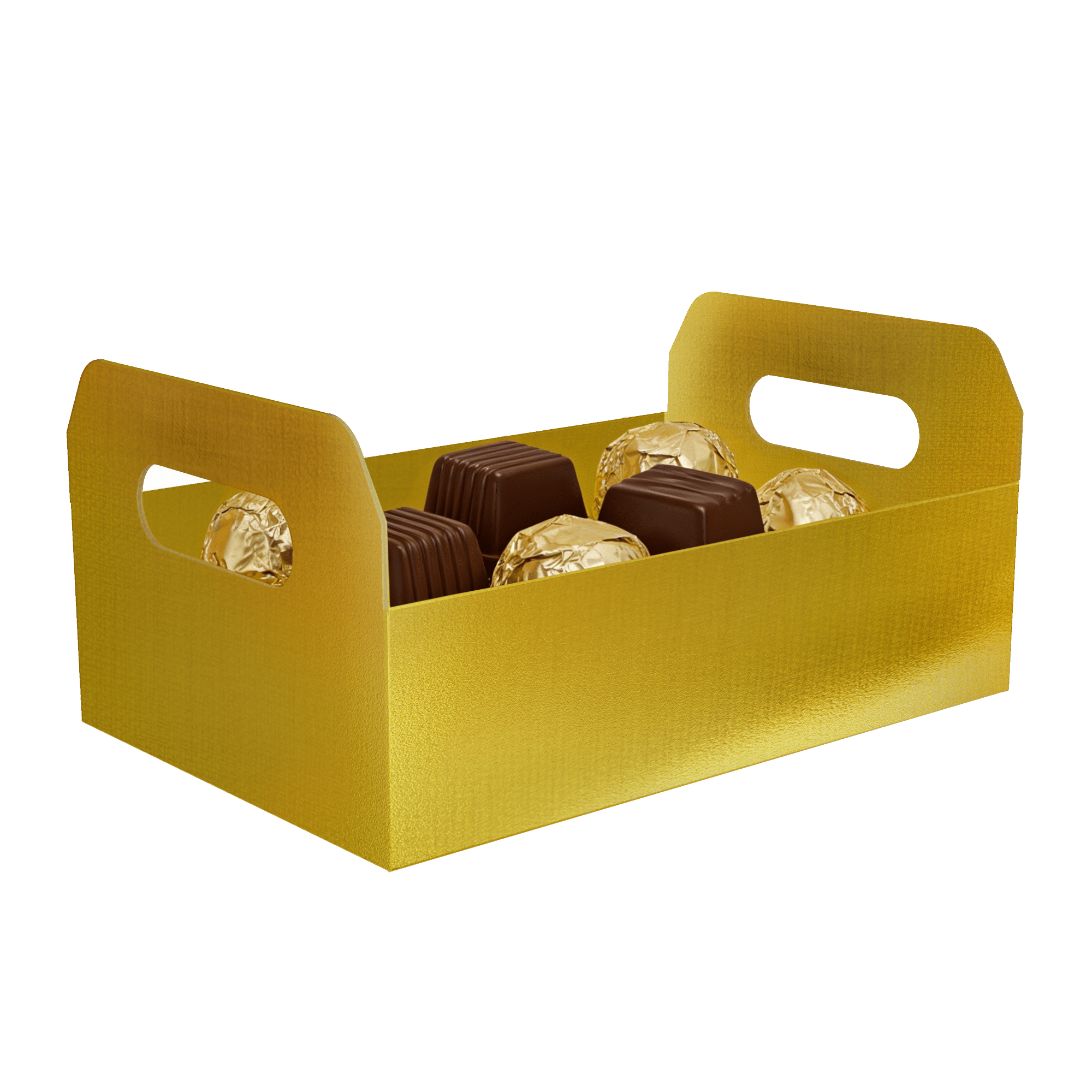 Cesta Caixote P – Laminada Ouro
