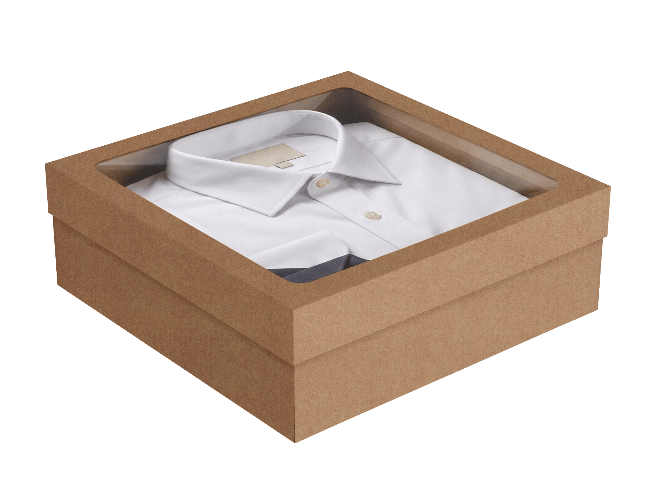 Caixa Quadrada com Tampa e Visor G – Kraft