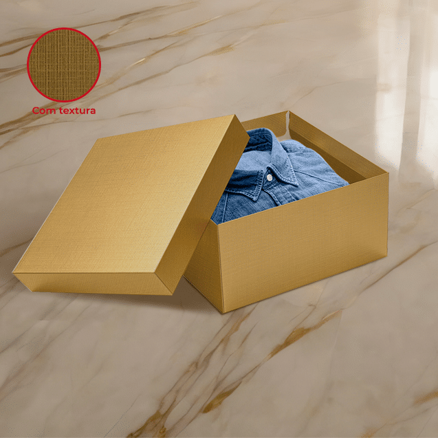 Caixa Presente Quadrada P Dourada – Dourado