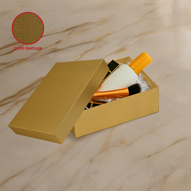 Caixa Petit Retangular M Dourada – Dourado