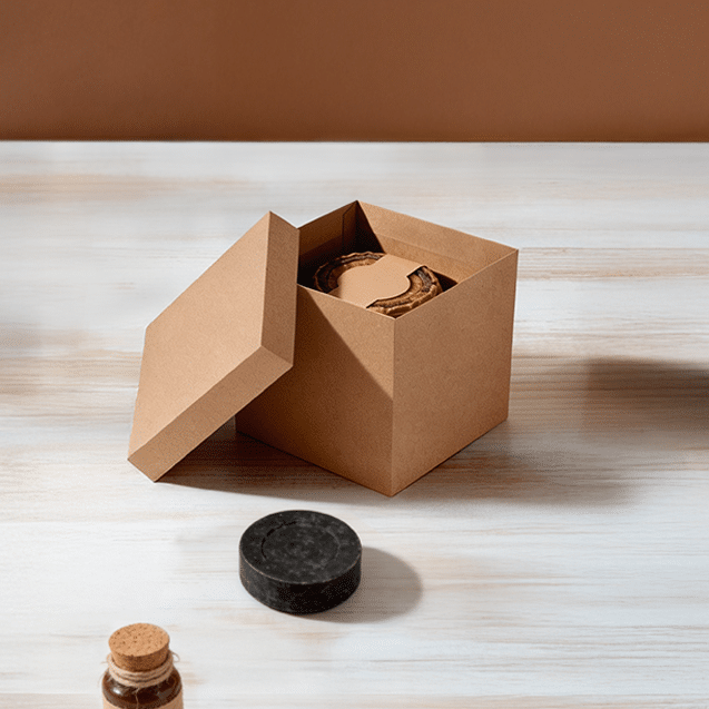 Caixa Cubo com Tampa P – Kraft