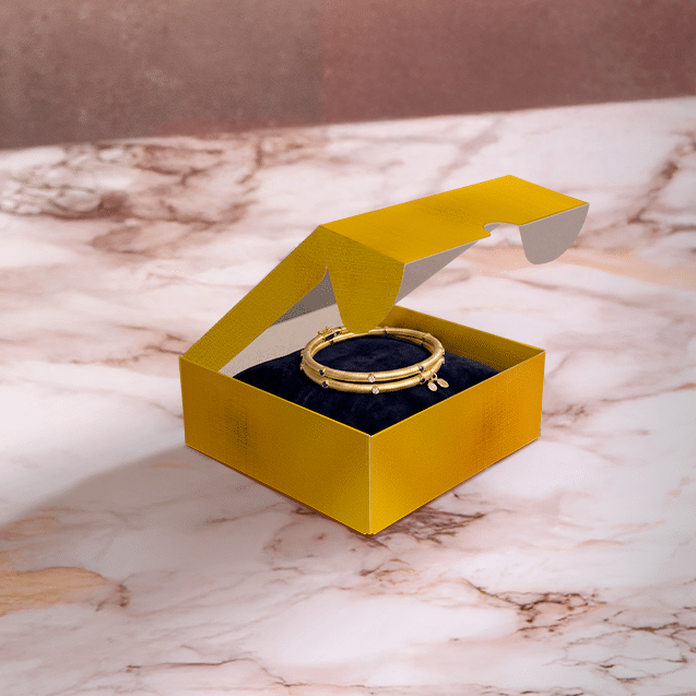 Mini Caixa Conjugada Quadrada M Laminada Ouro – Laminados