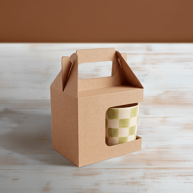Caixa Maleta Para Caneca – Kraft
