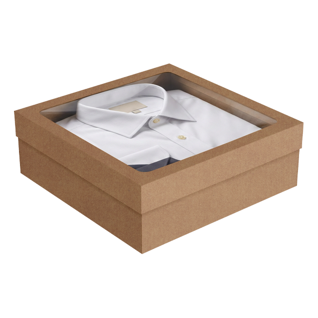 Caixa Quadrada com Tampa e Visor G – Kraft