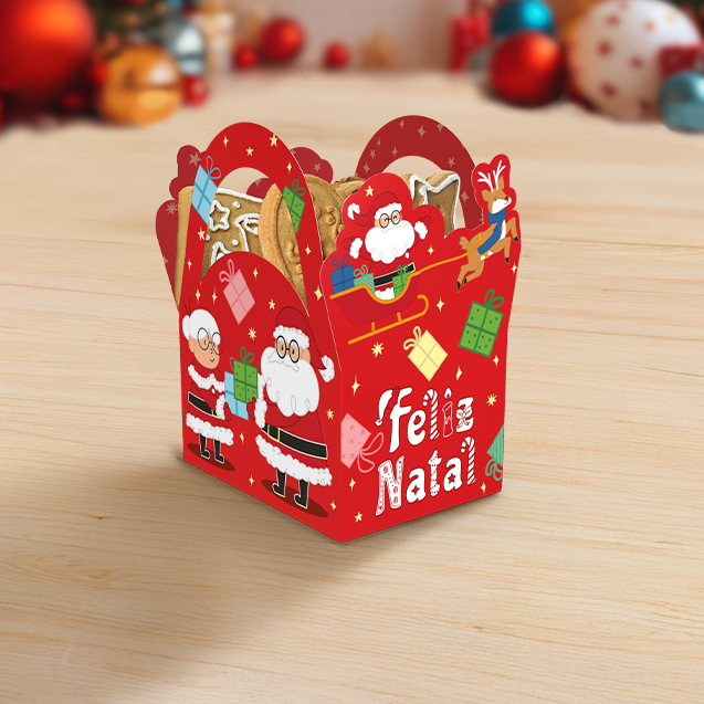 Cachepot com Alça Presentes – Natal Divertido