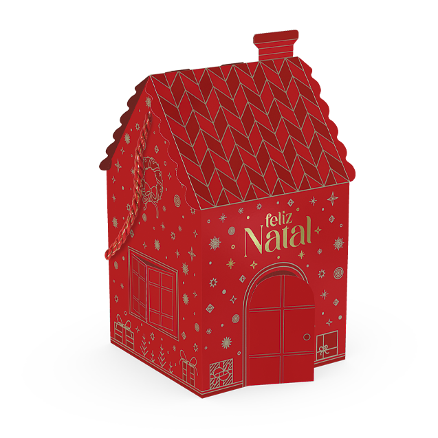 Caixa Casa com Alça Panetone – Brilhos de Natal