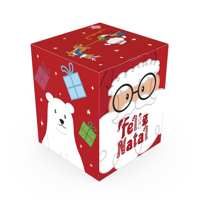 Caixa Classic com Visor Mini Panetone – Natal Divertido