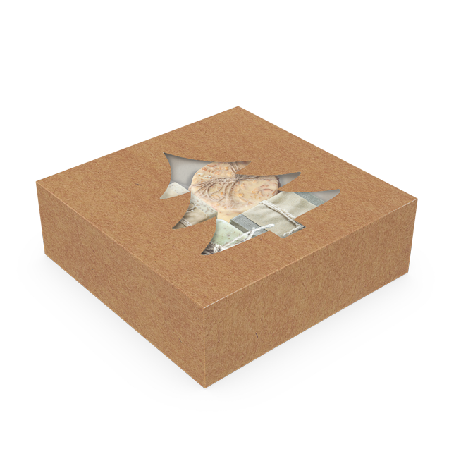 Caixa com Visor Árvore – Kraft