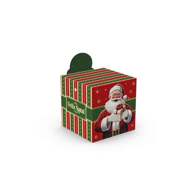 Caixa Com Visor e Alça Mini Panetone – Feliz Natal