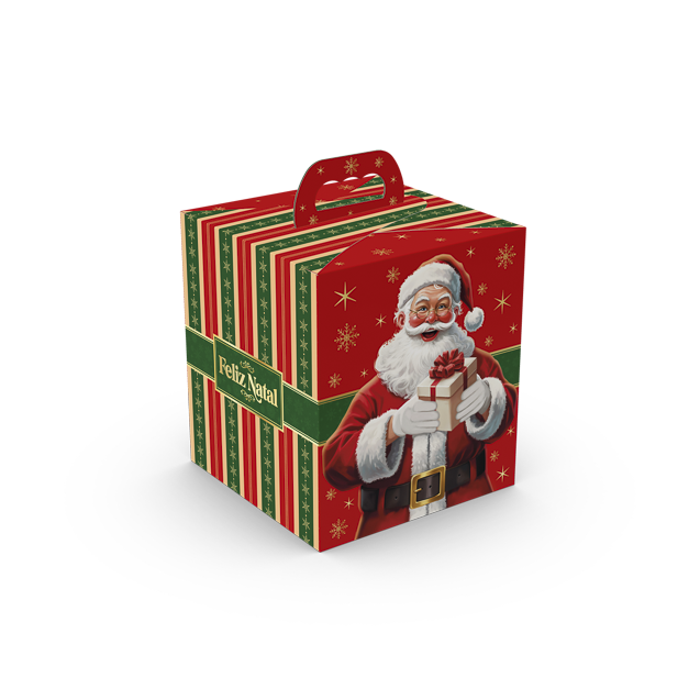 Caixa Com Visor Janela Panetone – Feliz Natal