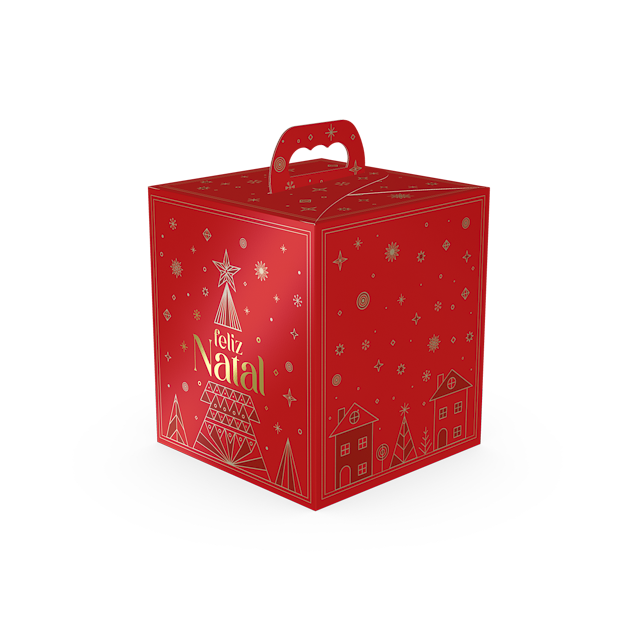 Caixa com Visor Janela Panetone – Brilhos de Natal