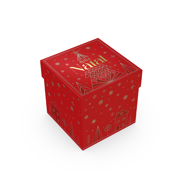 Caixa Cubo com Tampa 10x10x10 – Brilhos de Natal